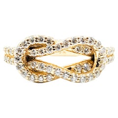 Diamantknotenring aus 14K Gold