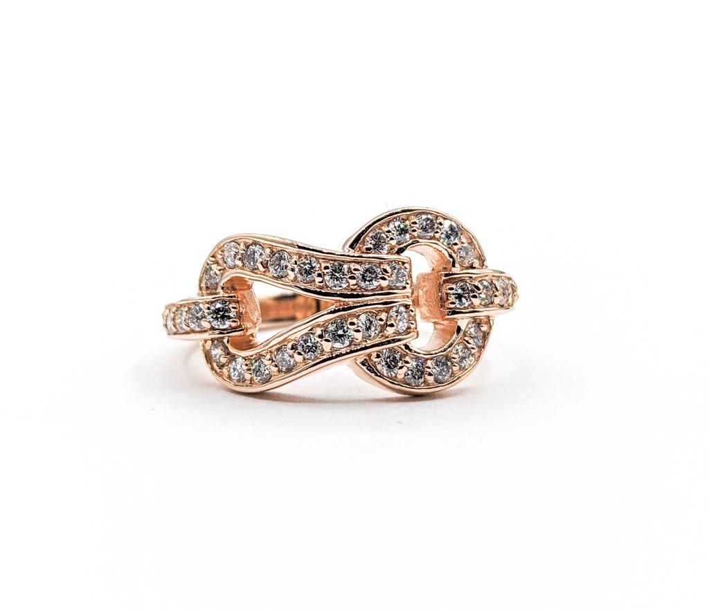 Diamond Knot Ring in Rose Gold For Sale 4