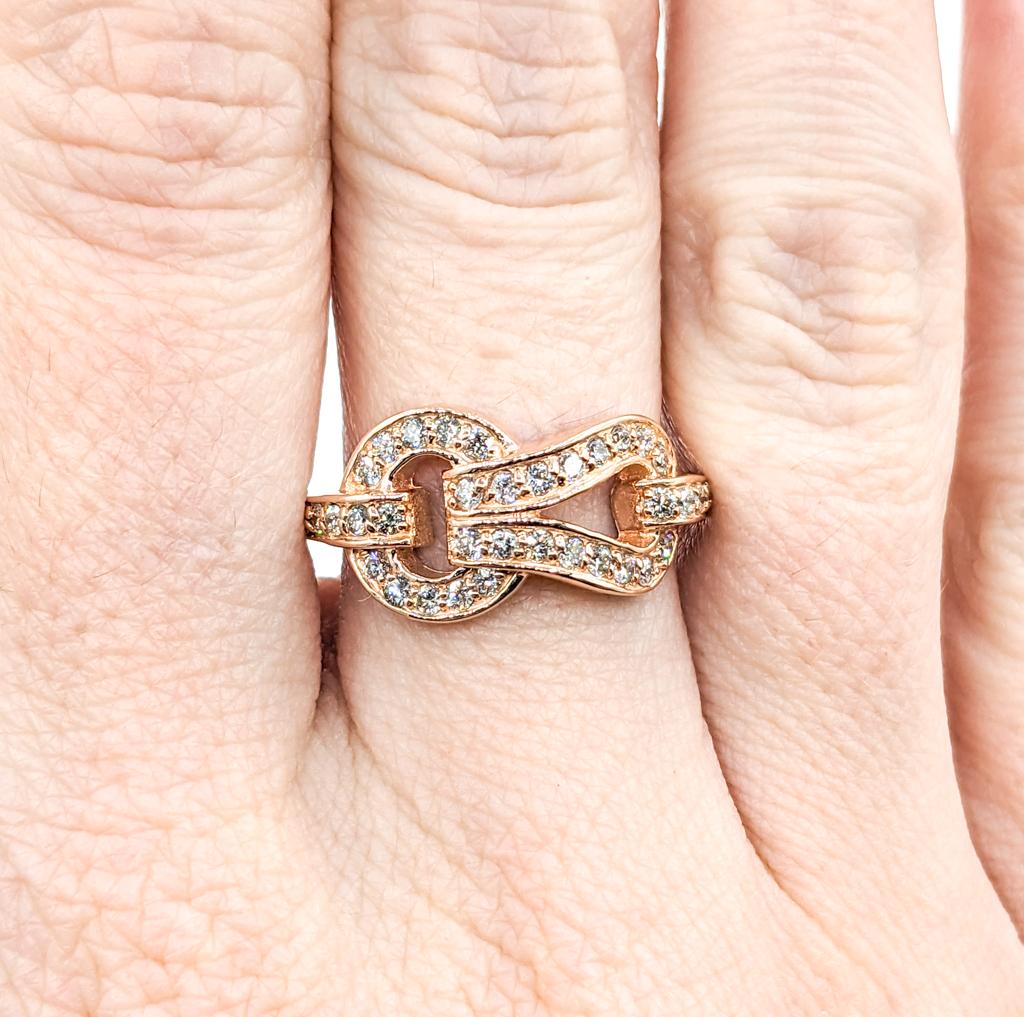 Modern Diamond Knot Ring in Rose Gold For Sale