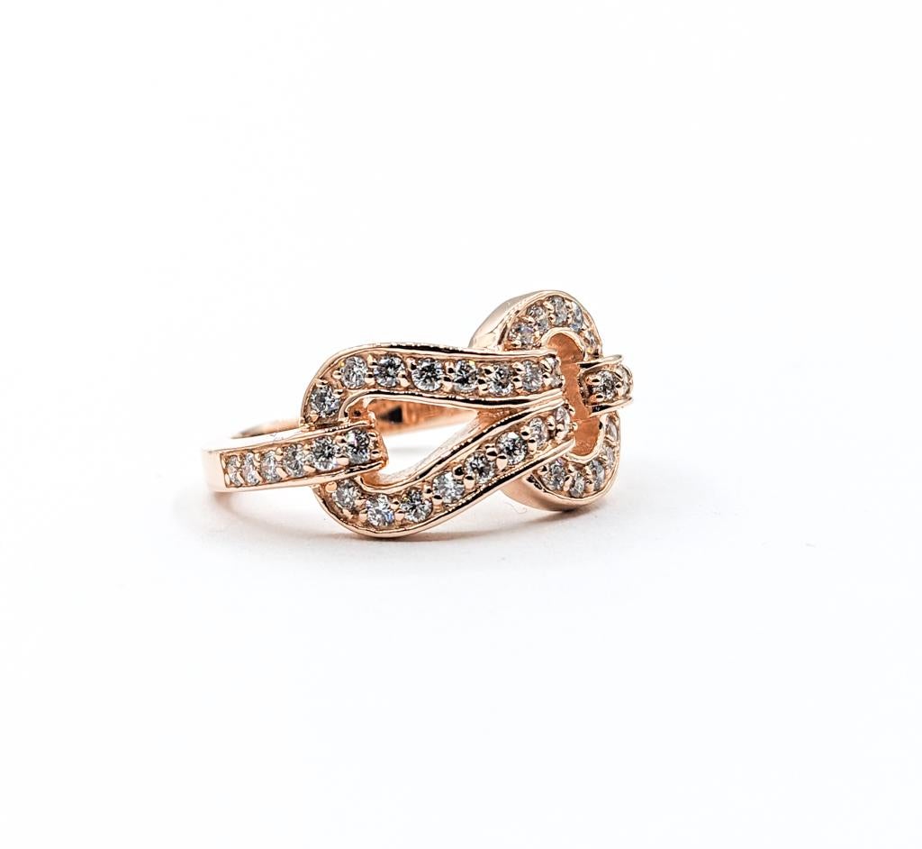 Bague nœud de diamant en or rose Excellent état - En vente à Bloomington, MN
