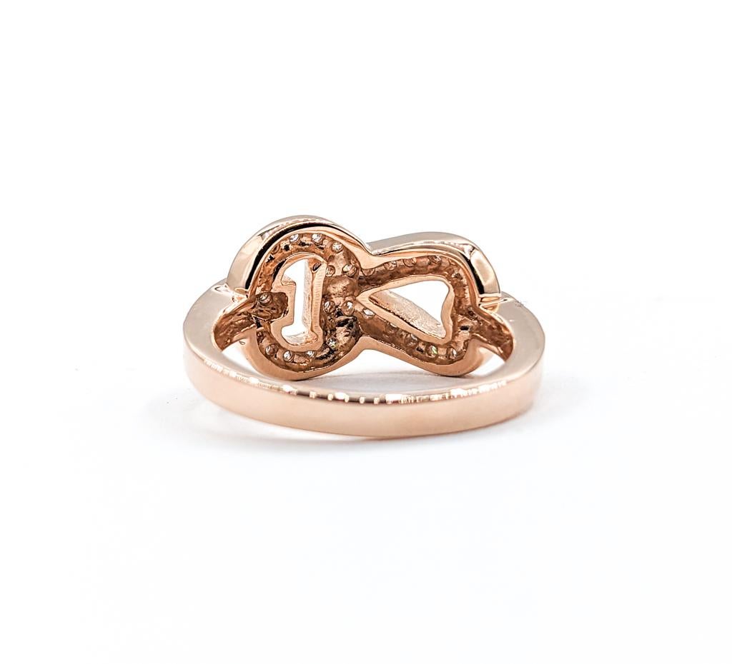 Diamond Knot Ring in Rose Gold For Sale 1