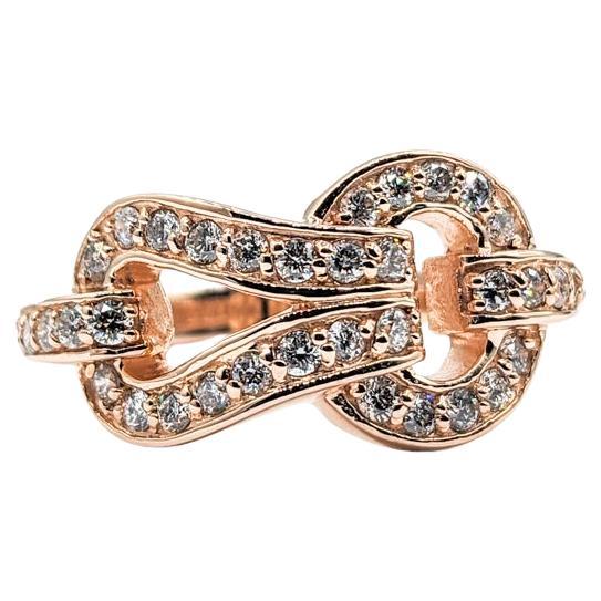 Diamond Knot Ring in Rose Gold For Sale