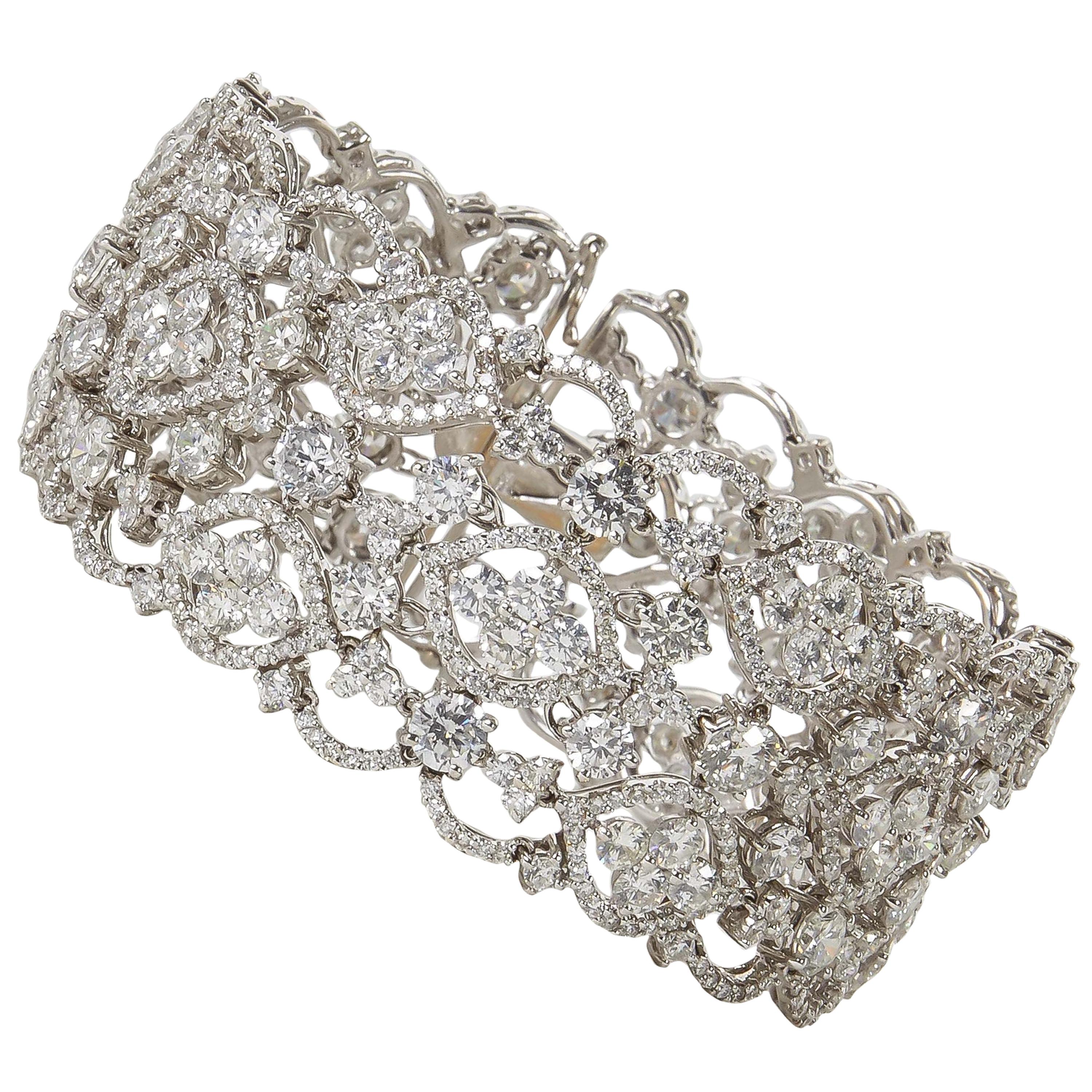 Two-Tone Wide Diamond Charm Cuff Bracelet Design | Jewellery Online –  YESSAYAN.com