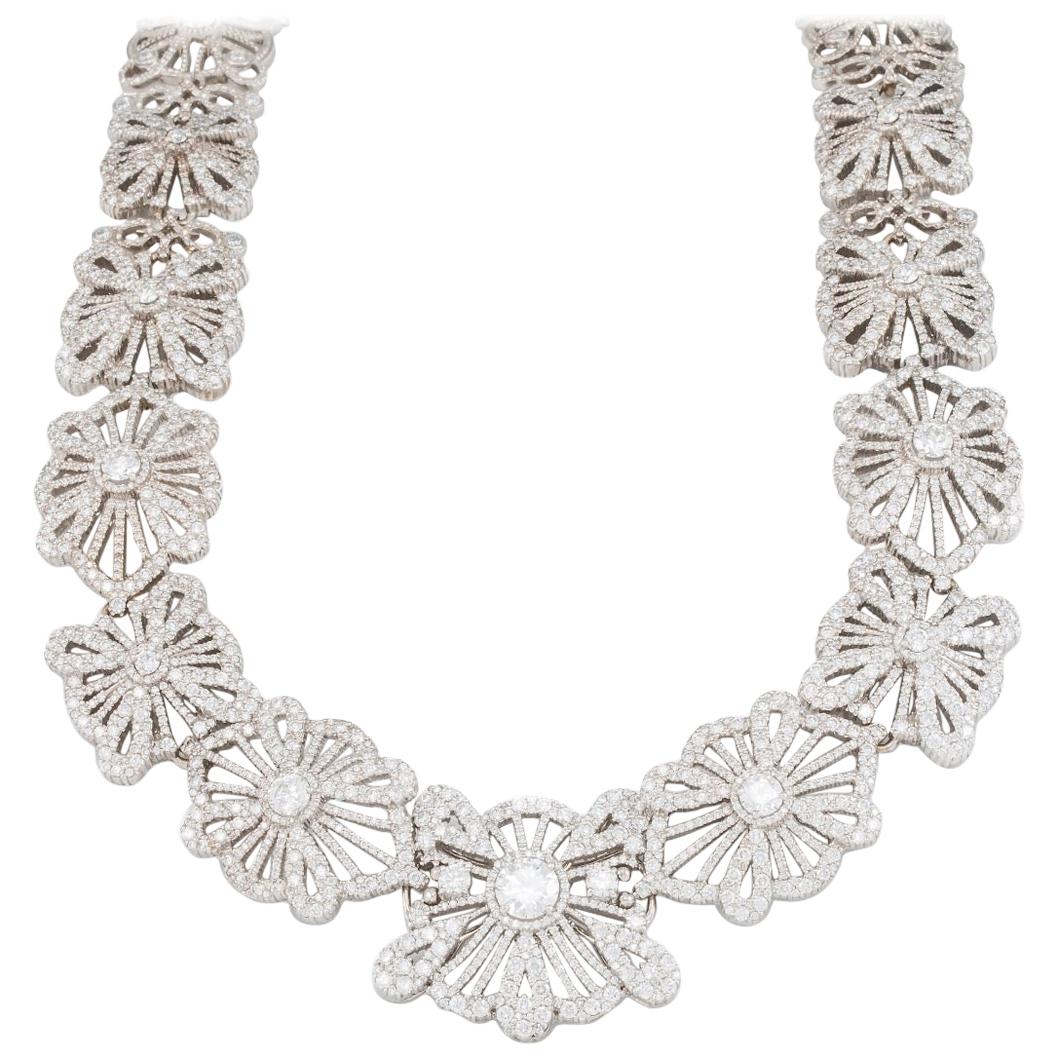 Diamond Lace Necklace For Sale