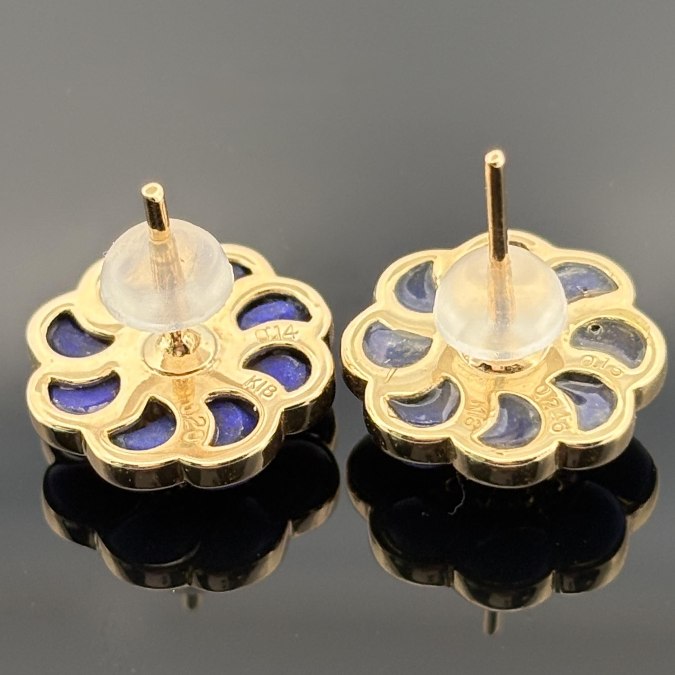 Donna Orecchini con diamanti e fiori di lapis in oro giallo 18 carati in vendita