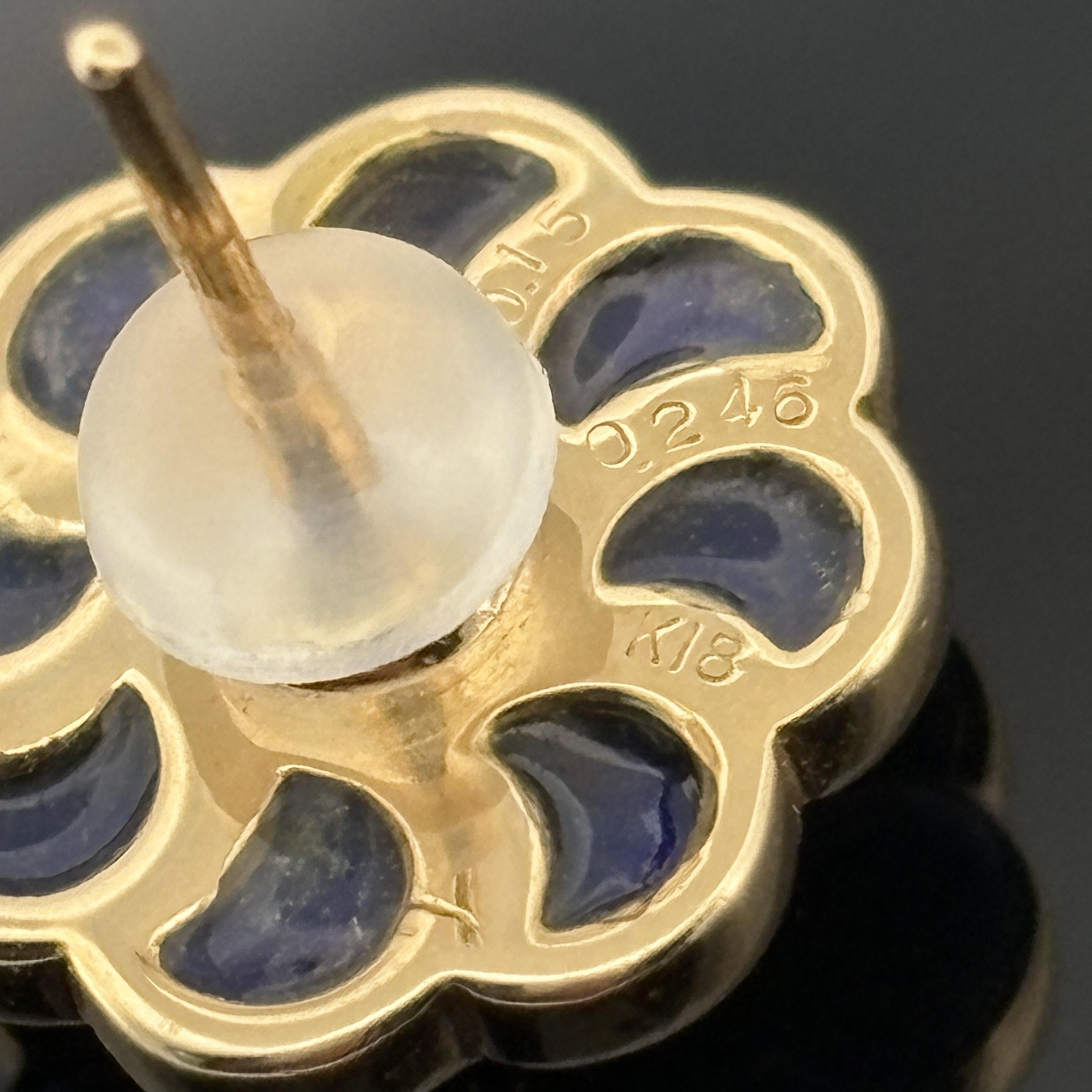 Orecchini con diamanti e fiori di lapis in oro giallo 18 carati in vendita 2