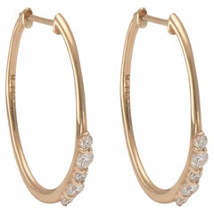 Diamond Large Ava Partial Hoops in 14K Yellow Gold