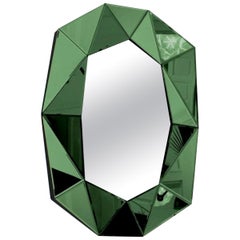 Grand miroir émeraude avec diamants