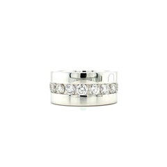 Diamond large wide eternity ring 18ct white gold