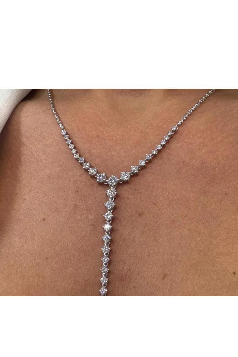 Contemporaneo Collana Lariat con diamanti 3,27 carati F-G VS1-SI1 Oro bianco 18 carati in vendita
