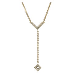 Diamond Lariat Layering Arrow Necklace in 14k Solid Gold