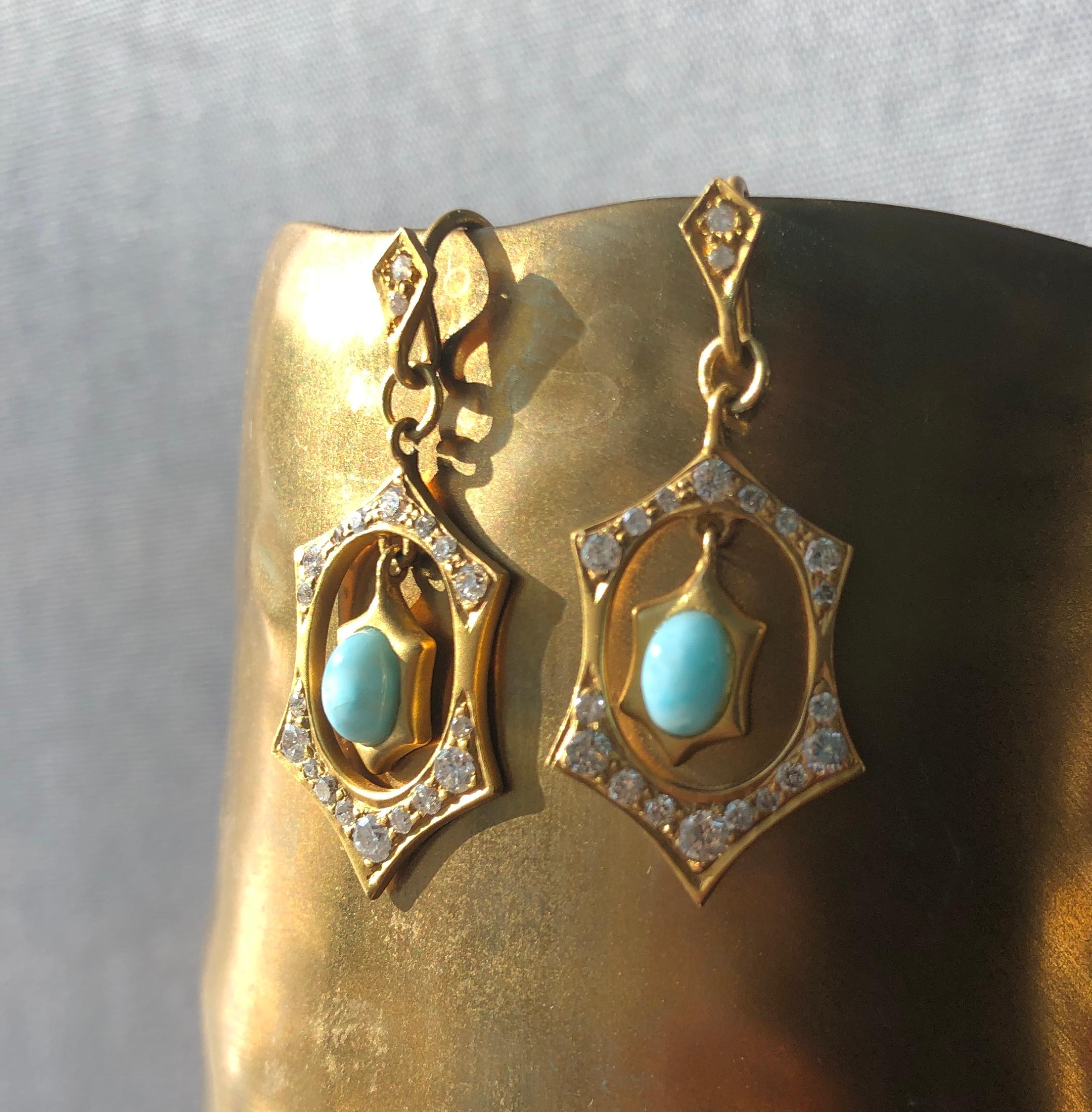 larimar and gold jewelry