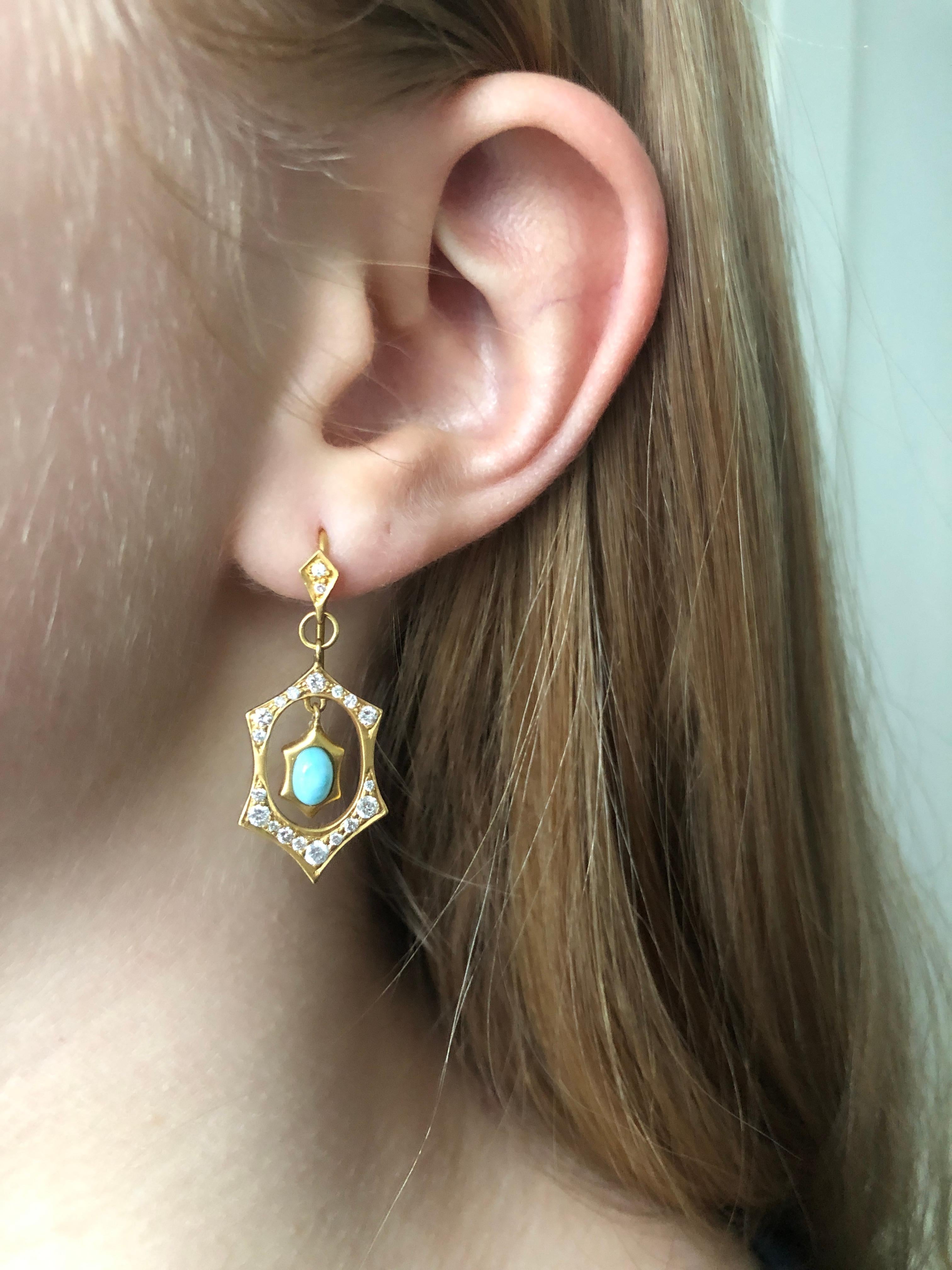 larimar earrings gold