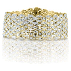 Bracelet en treillis de diamants en or jaune 18K, 21.50 carats