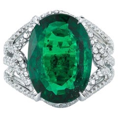 Diamond Lattice Emerald Ring