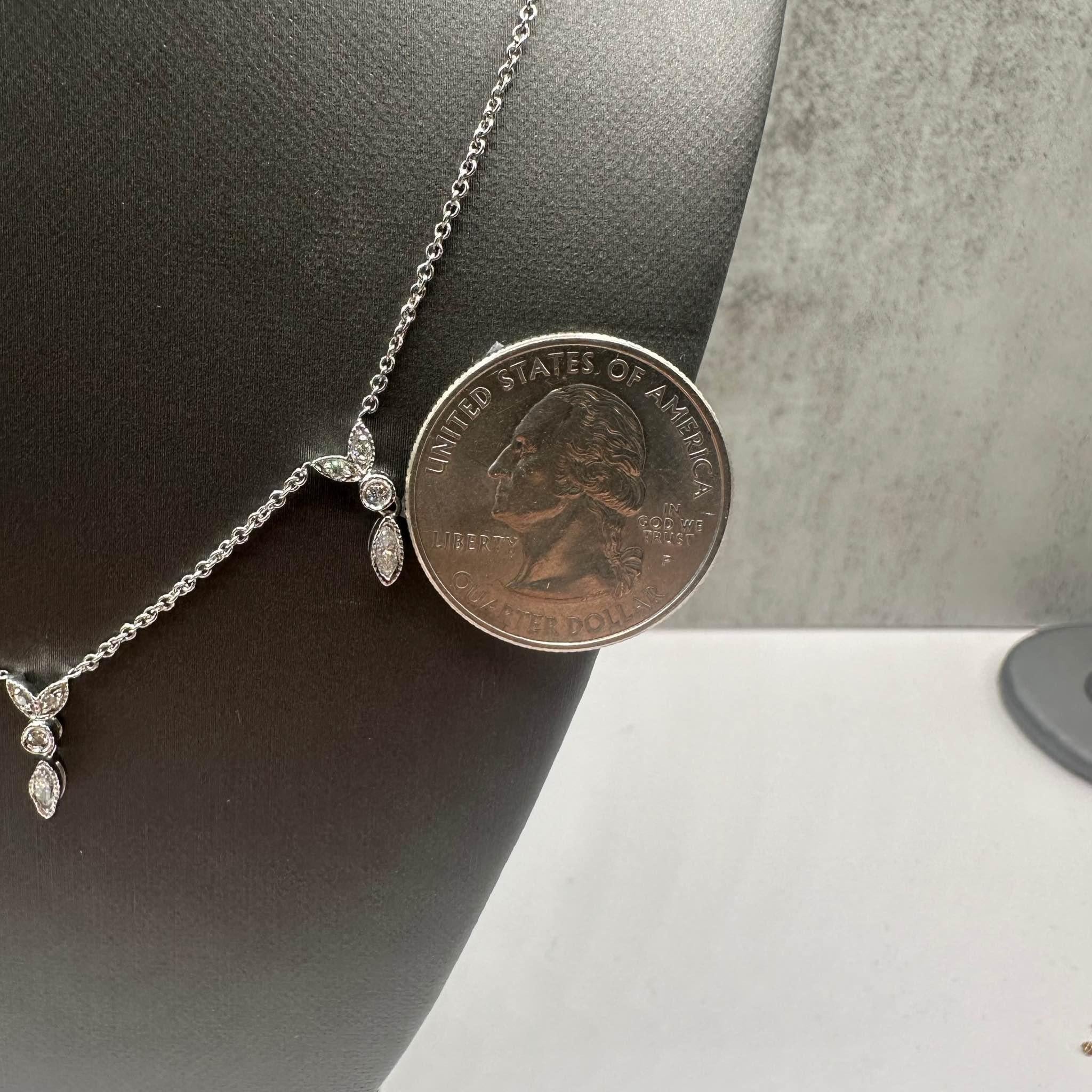 Mixed Cut Diamond Layering Necklace in 14kt White Gold - 0.50ctw GH SI Diamonds, 16.5