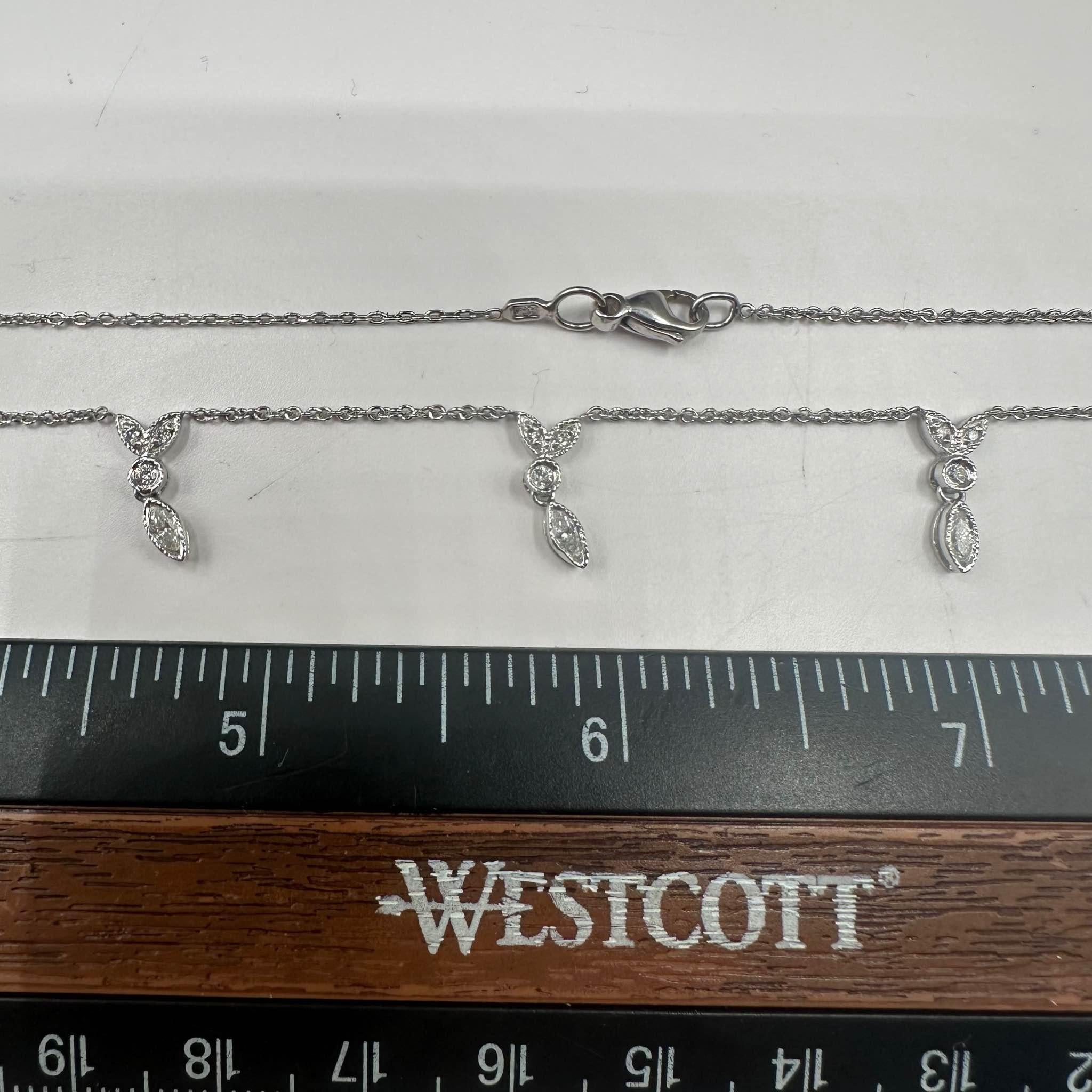 Diamond Layering Necklace in 14kt White Gold - 0.50ctw GH SI Diamonds, 16.5