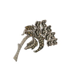 Diamond Leaf Brooch Pendant