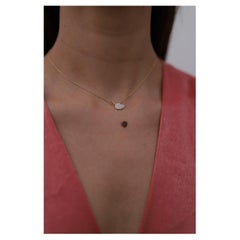 Diamond Leaf Chain Necklace in 14k Yellow Gold Unique Jewellery Gift For Women.
