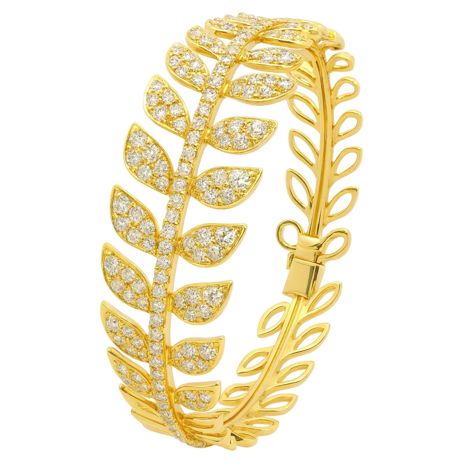 Diamond Leaf Cuff Bracelet - image 2