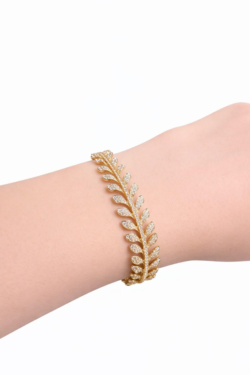 Diamond Leaf Cuff Bracelet - image 5