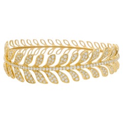 Diamond Leaf Cuff Bracelet