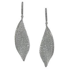 Diamond 'Leaf' Earrings in 18k White Gold