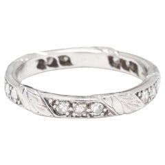 Diamond Leaf Eternity Wedding Band Ring, Platinum, Ring