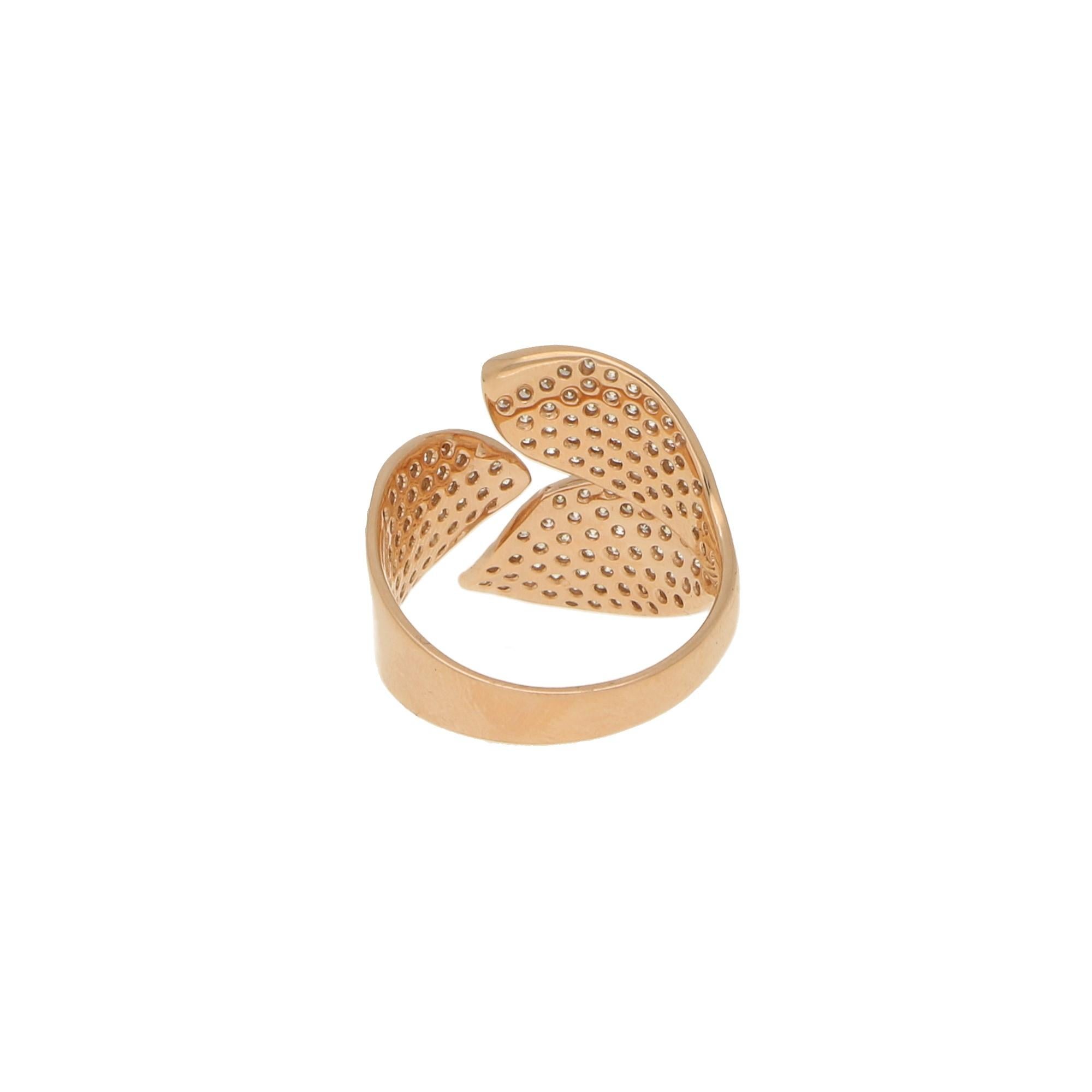 leaf ring rose gold