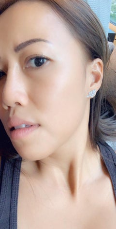 Diamond leaf-shaped earrings