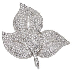 Diamond Leaf Vintage Brooch