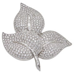 Broche vintage feuille de diamants