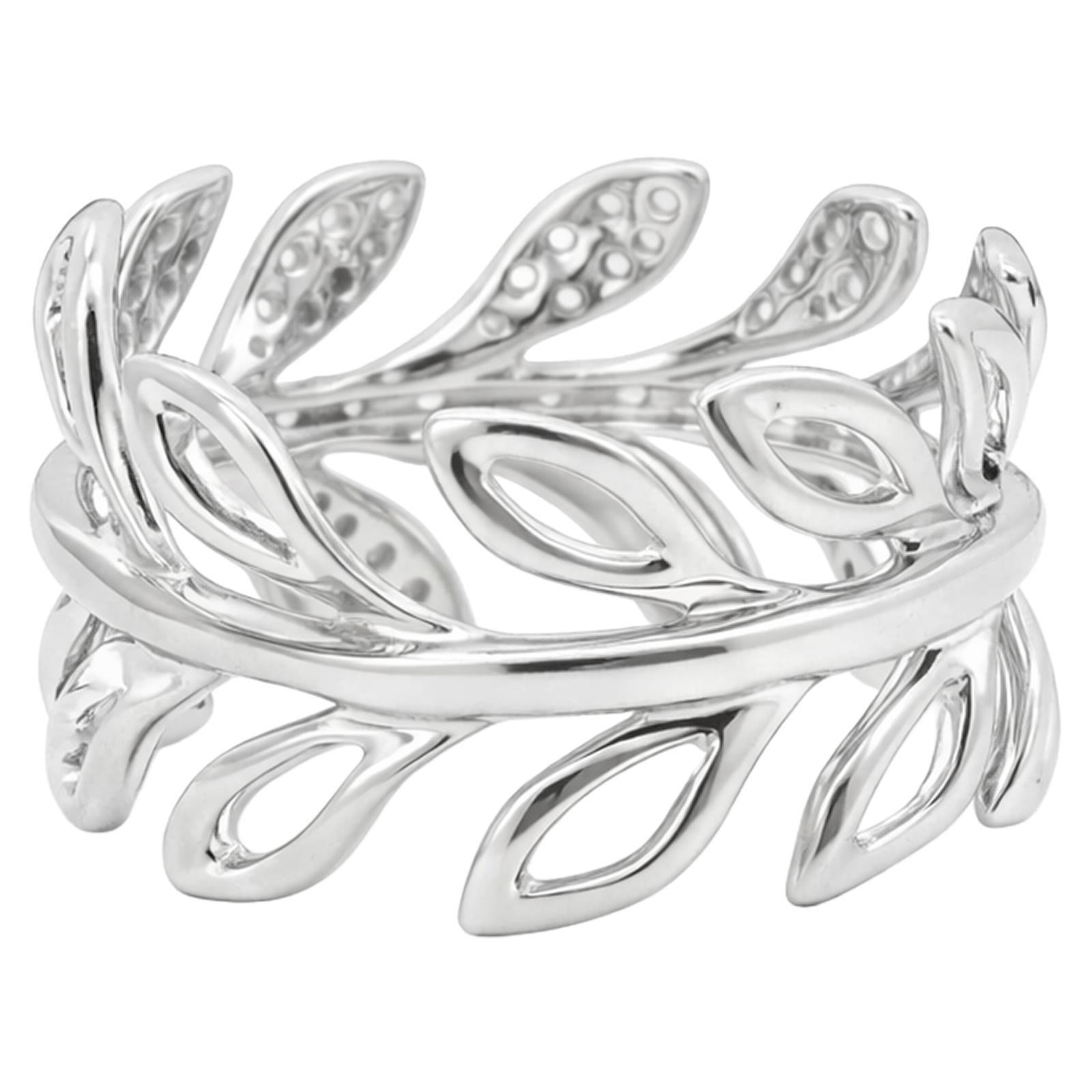 Diamond Leaf Wrap Ring - image 3