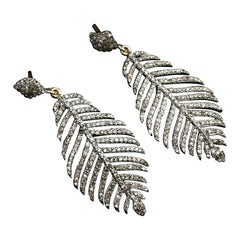 Boucles d'oreilles feuilles de diamant en argent 925 Boucles d'oreilles feuilles de diamant en argent 925 Boucles d'oreilles feuilles de diamant en argent 925 Cadeaux.