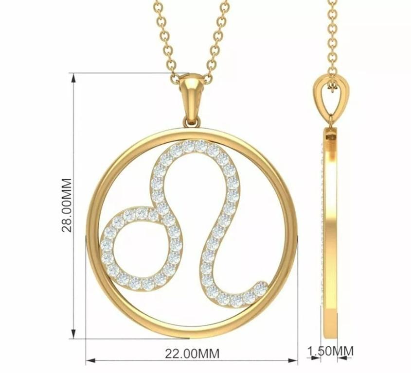 Diamond Leo Necklace 14k Solid Gold Open Circle Astrology Zodiac Pendant Gift
Light weight can be worn everyday

Additional information:
Condition: New without tags: A brand-new, unused, and unworn item (including handmade items) that is not in