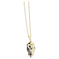 Diamond Leopard Jaguar Panther Halo 14K Rose Gold Pendant Medallion Necklace