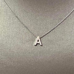 Diamond Letter "A" Pendant Necklace 18" 14k Gold 0.12 TCW Certified