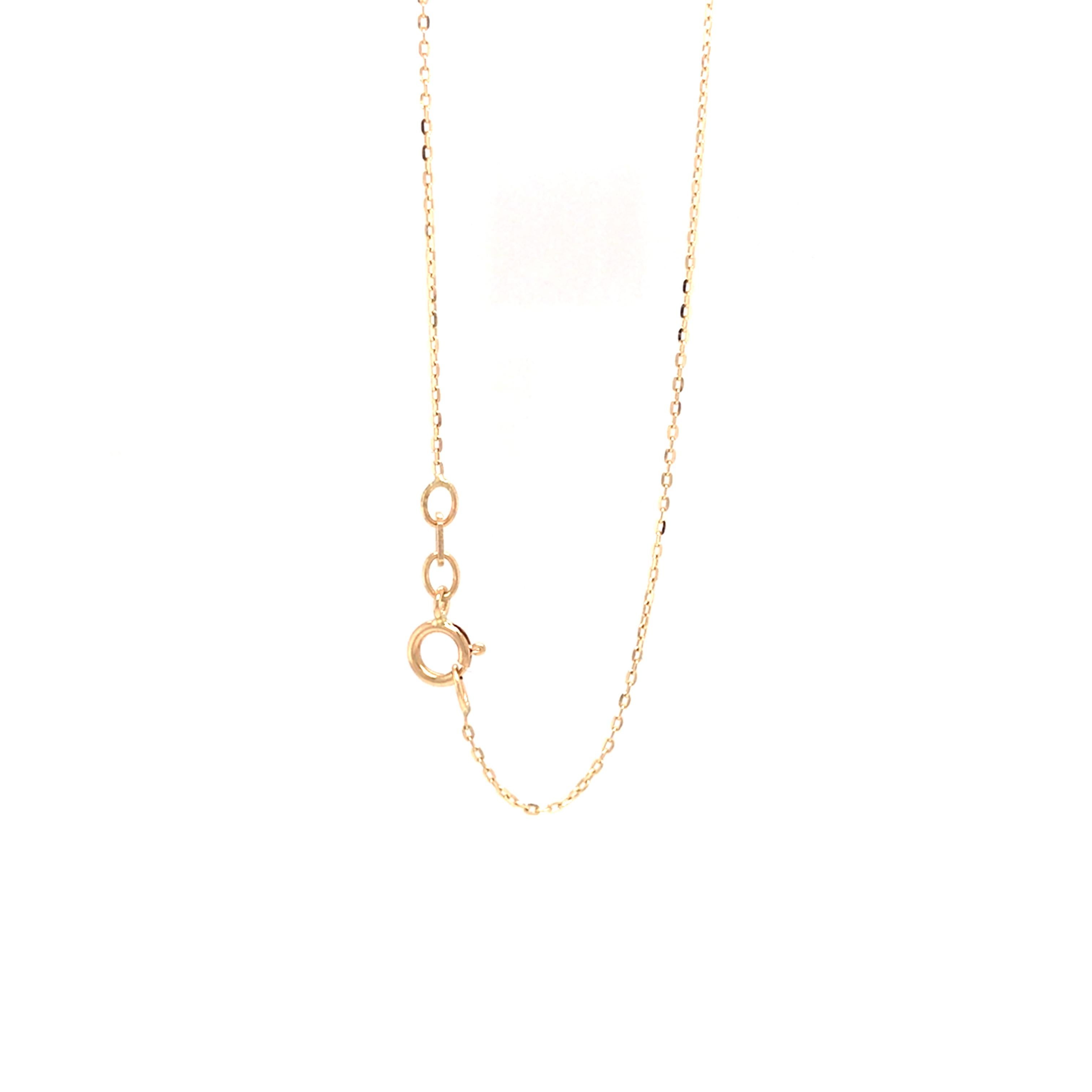 Round Cut Diamond Letter 'A' Pendant Necklace in 14K Yellow Gold