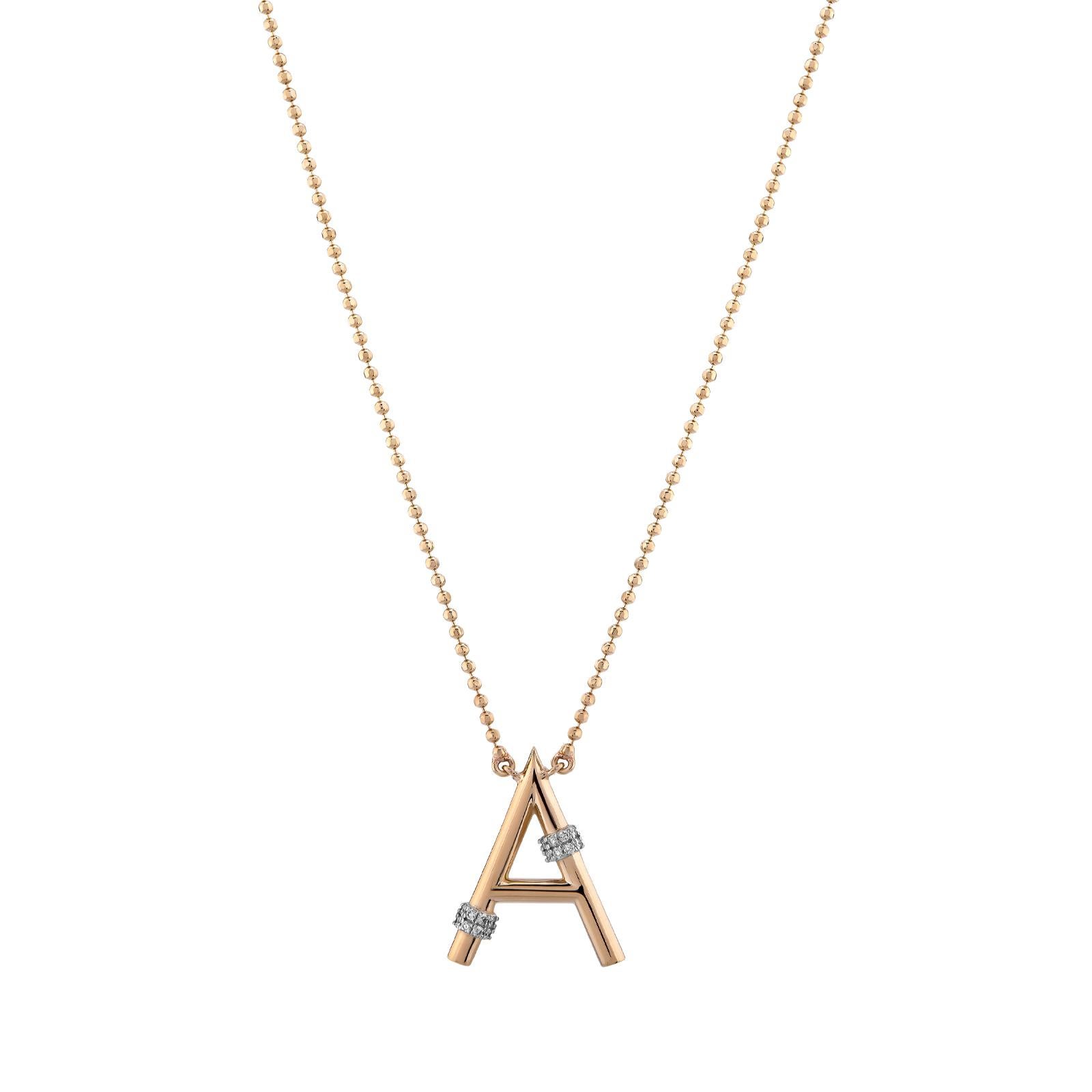 14k yellow gold e initial diamond...