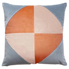 Diamond light blue, camel and beige Velvet Deluxe Pillow