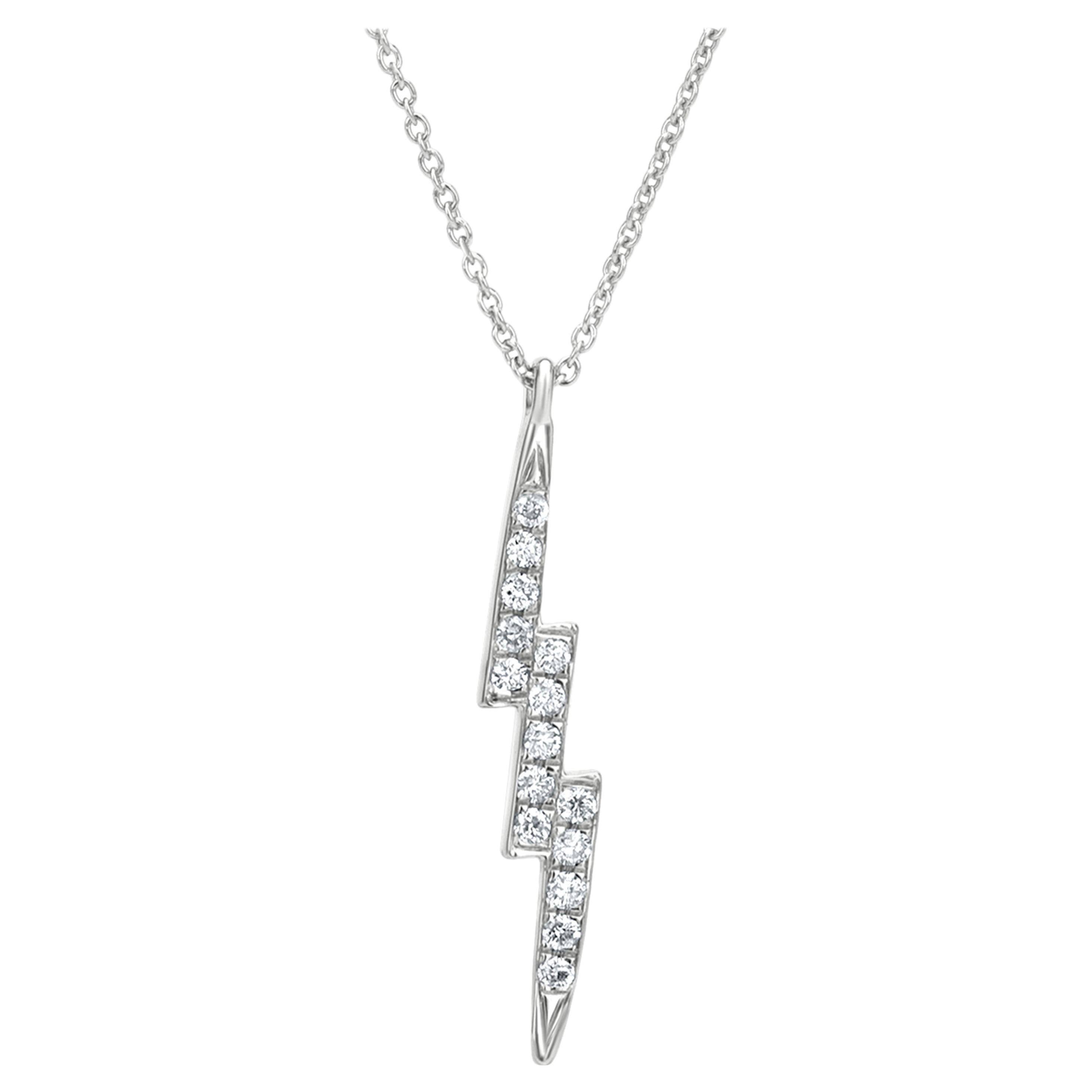 White Black Diamond White Gold Pendant Drop Necklace For Sale at 1stDibs