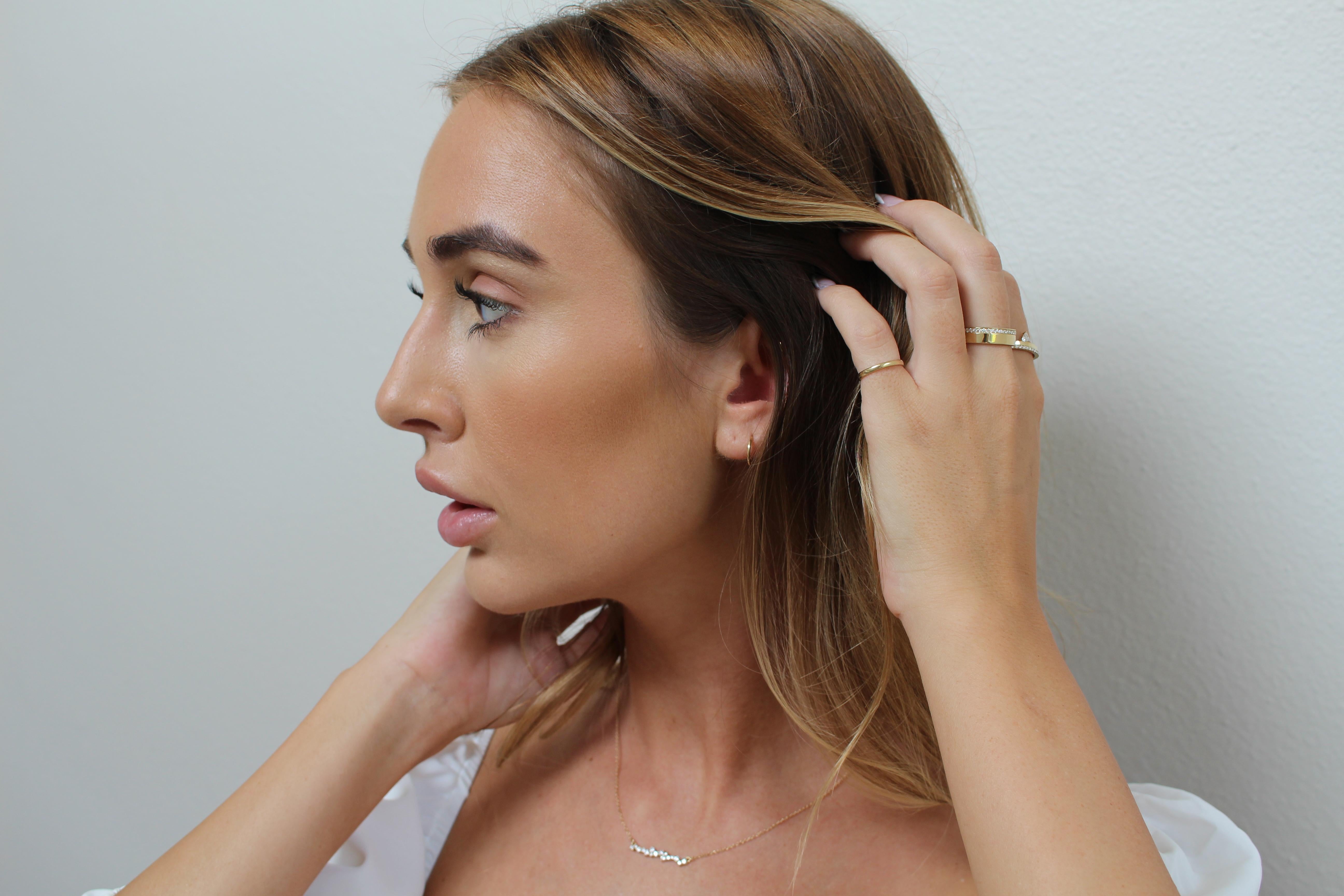 Anello con linea di diamanti in oro giallo 14K In condizioni Nuovo in vendita a Los Angeles, US