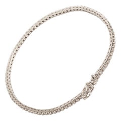 Diamond Line Bracelet, 18 Karat White Gold, 1 Carat Diamonds