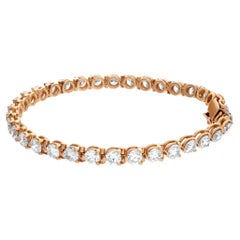 Vintage Diamond Line Bracelet in 14k Yellow Gold with Approximately 10 Carats in Diamond