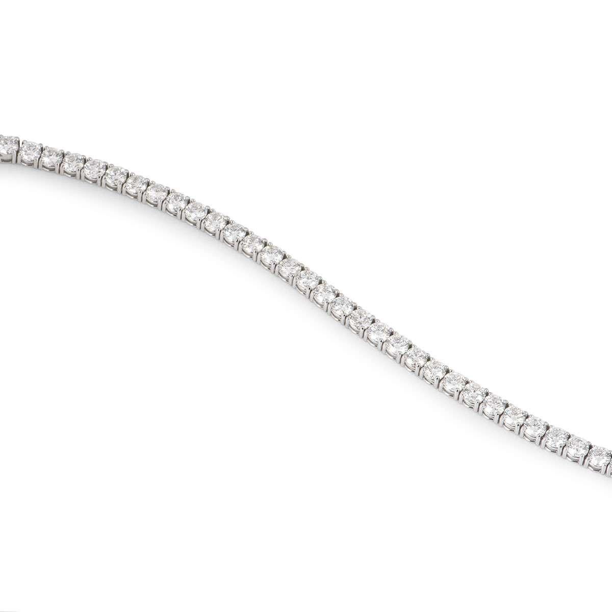 Diamond Line Bracelet Tennis Bracelet Round Cut Diamonds 10.50 Carat In Excellent Condition In London, GB