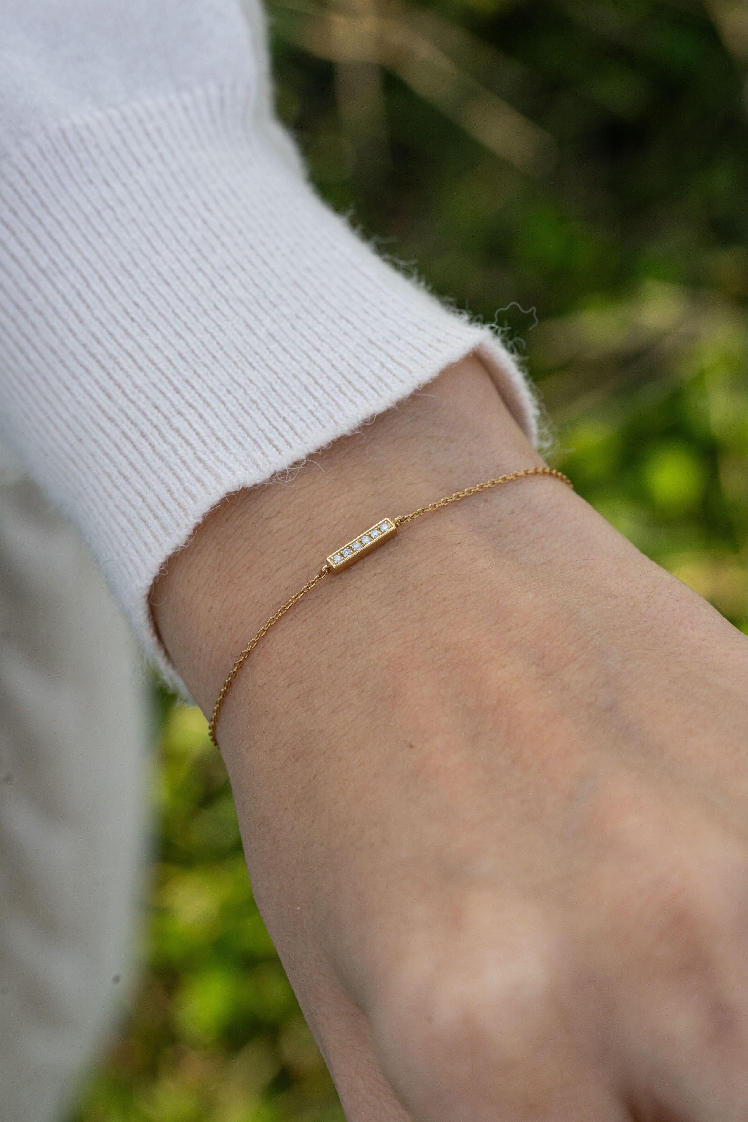 da uomo o donna Bracciale a catena con linea di diamanti in vendita