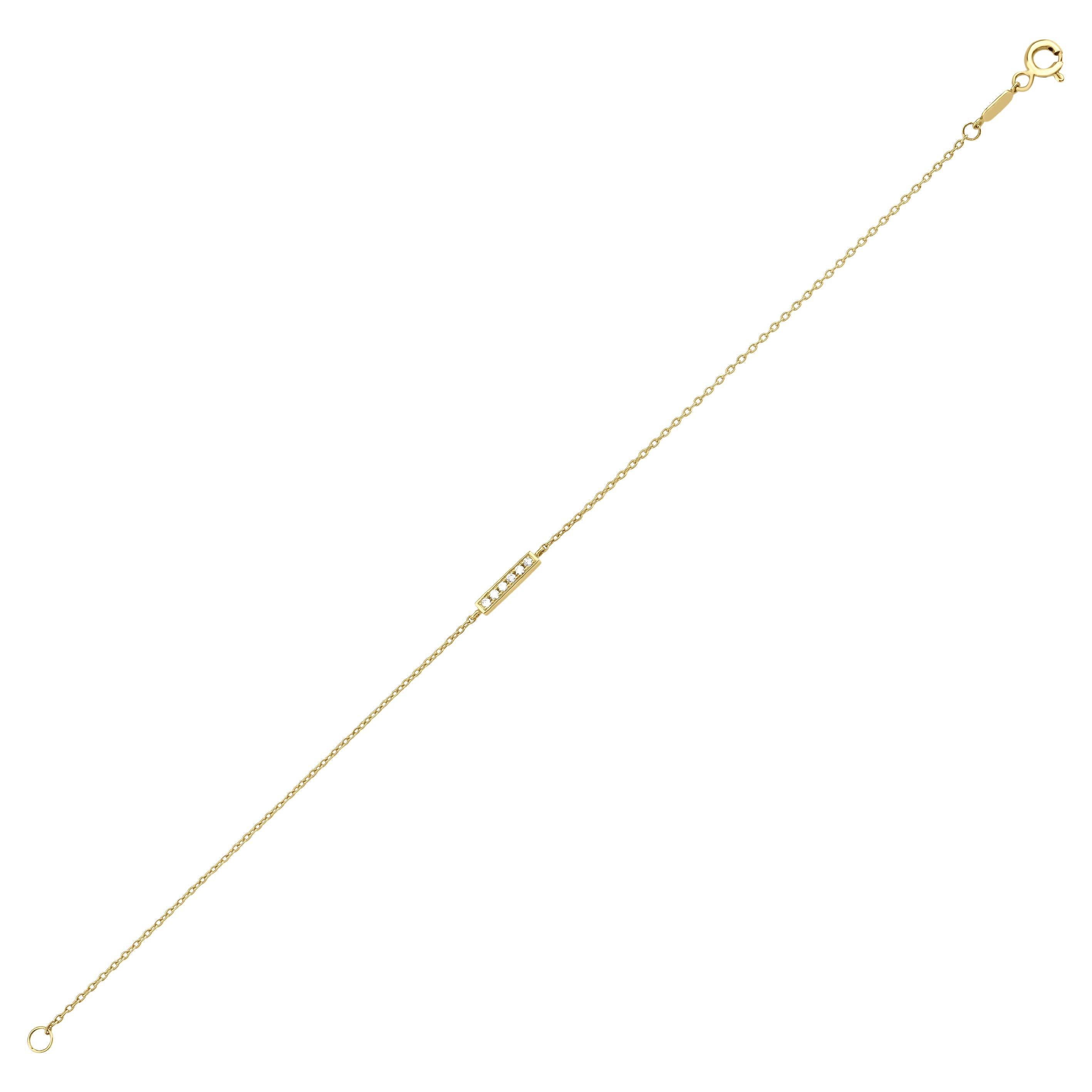 Bracciale a catena con linea di diamanti in vendita