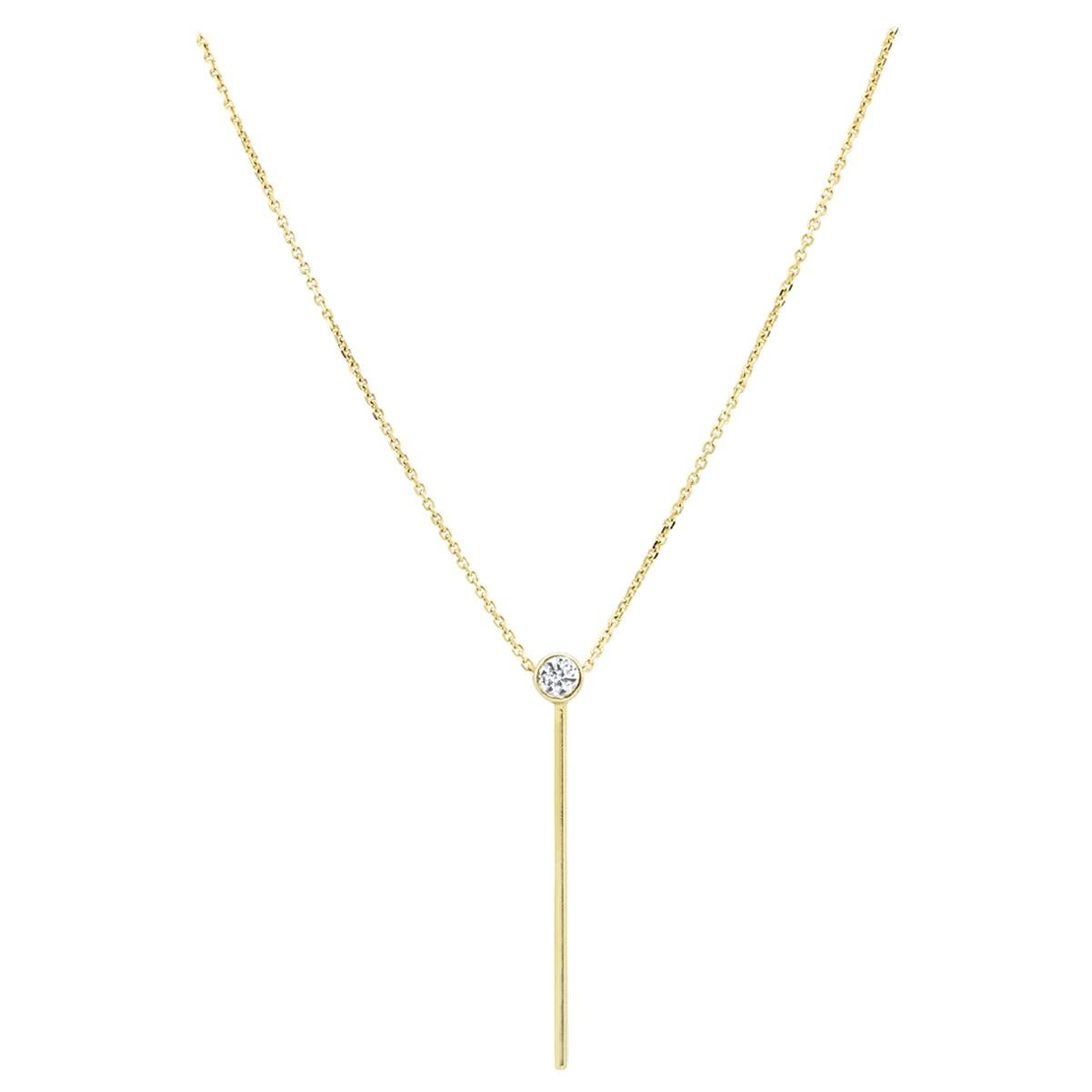 Diamond Line Pendant Necklace