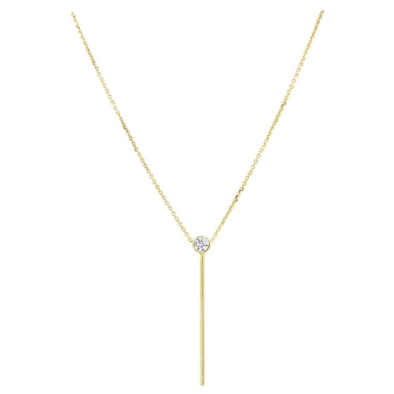 Diamond Line Pendant Necklace For Sale at 1stdibs