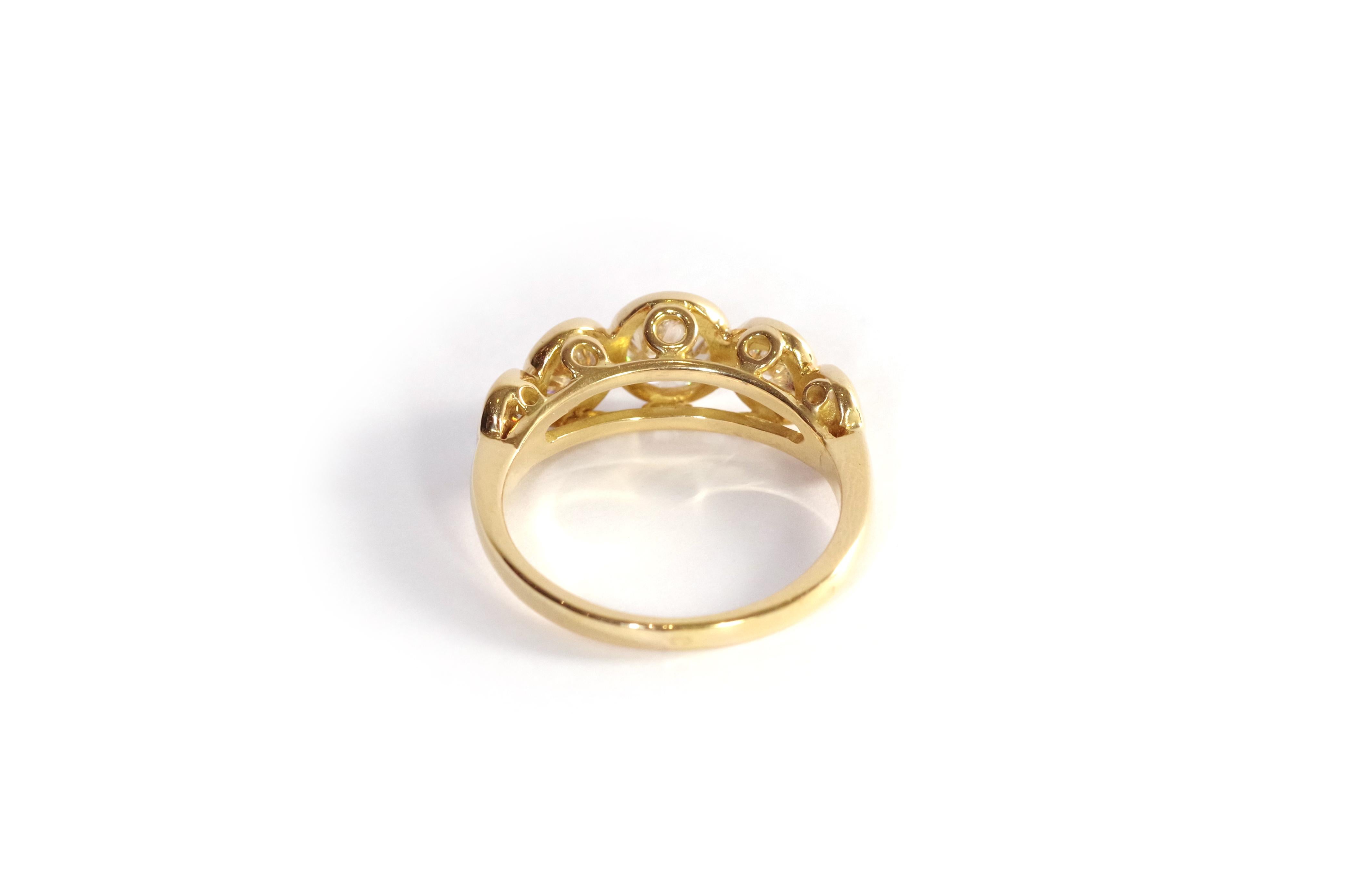 Women's Diamond line ring in 18k yellow gold, garter ring For Sale